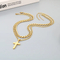 Retro, Simple, Engraved Cross Necklace, Trendy and Fashionable Nk Chain Double-Layer Stacked Stainless Steel Men's Pendant Necklace