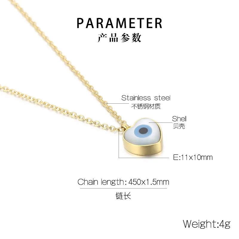 Trendy Evil Eye Design Style Women's Stainless Steel Necklace