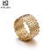 Popular Vacuum-Plated 18K Gold Openwork Diamond-Set Ring