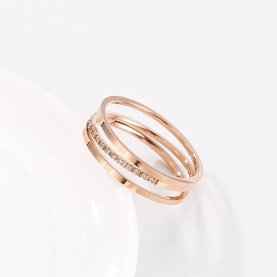 Creative Rose Gold Plated CNC Ring for Modern Jewelry Lovers