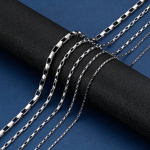 Stainless Steel Jewelry Rectangular Hip-Hop Necklace with Multiple Sizes to Choose From