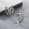 Popular Marine Creature Octopus Pendant with Punk Style, Aged, Blackened, Hollowed out Fishbone Stainless Steel Men's Pendant
