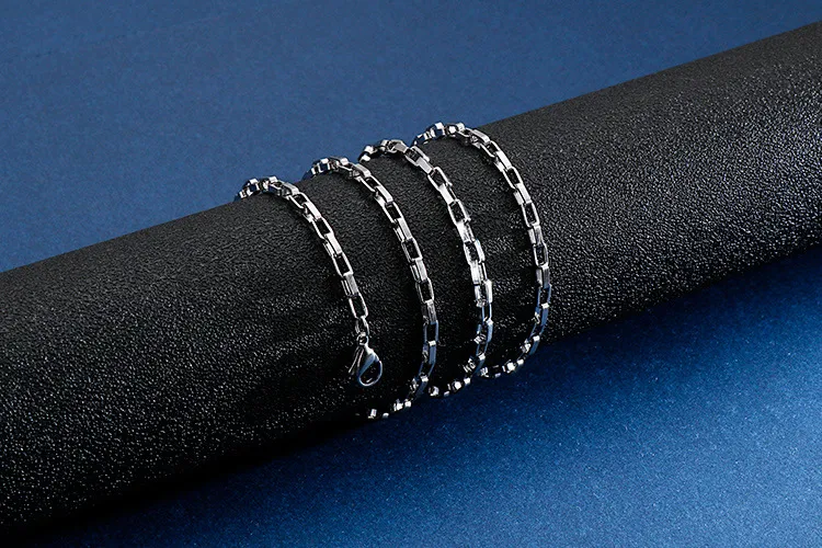 Stainless Steel Jewelry Rectangular Hip-Hop Necklace with Multiple Sizes to Choose From