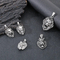 Mighty Hip Hop Zircon Jungle King Lion Head Stainless Steel Men's Pendant