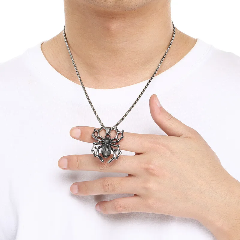 Exaggerated Animals, Elk, Cobras, Auspicious Elephants, Dinosaur Accessories, Halloween Spiders, Sheep Horns, Skeletons, Stainless Steel Men's Pendant
