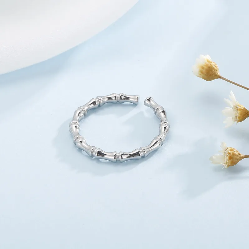 Unique Niche Creative Open-Knuckle Index Finger Rings Adjustable Bamboo Joint Rings Wholesale