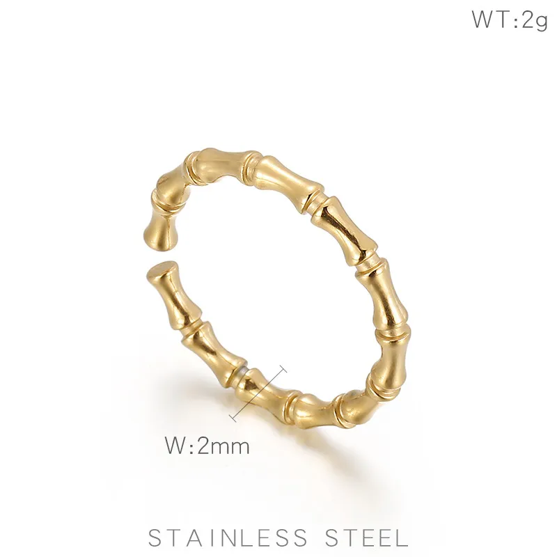 Unique Niche Creative Open-Knuckle Index Finger Rings Adjustable Bamboo Joint Rings Wholesale
