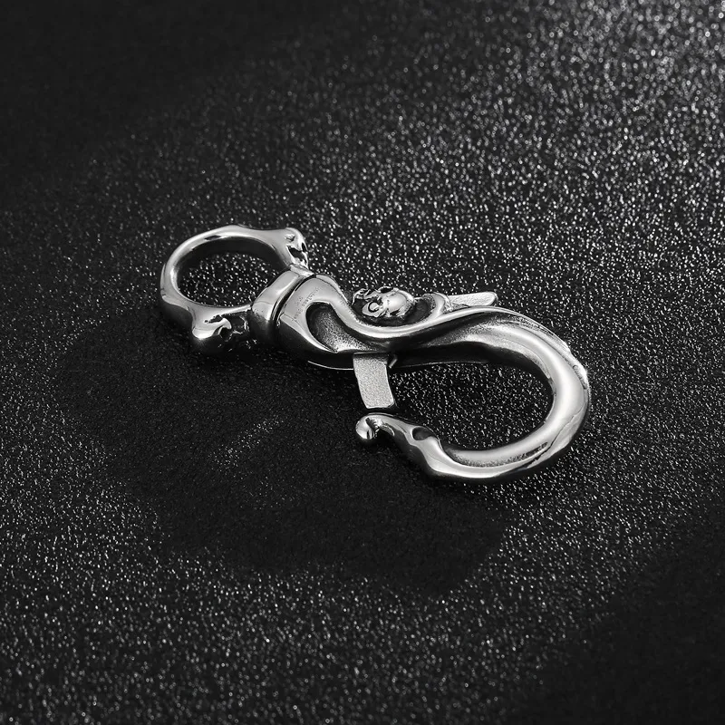 Trendy Casting Skull Multi Functional Keychain Ring Luggage Buckle Pendant Accessories Stainless Steel Jewelry