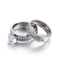 Couple's Micro-Pave Diamond Hammered Texture Zircon Wedding Stainless Steel Ring Wholesale Jewelry