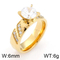 Korean Japanese Stainless Steel Couple's Matching Ring 18K Gold Textured Diamond-Embedded Rings
