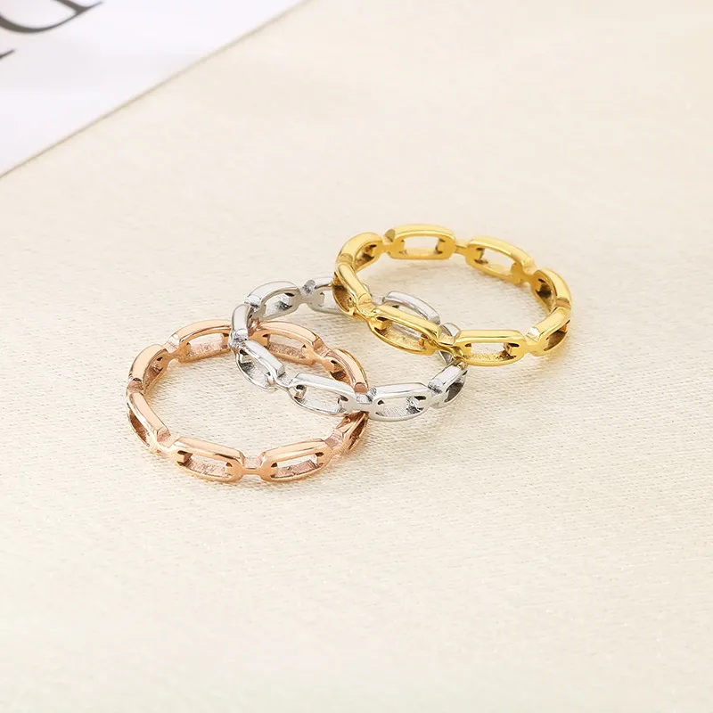 Unique Hollowed-out Square Stainless Steel Ring for Couples