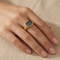 Personalized Twisted Cable Pattern Ring Multi-Color Rectangular Glass Inlaid Stainless Steel Ring Wholesale
