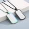 European and American Stainless Steel Creative Colorful Military Plaque Engravable Smooth Plaque Mirror Pendant Necklace