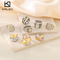Trendy Fashion Contrast Color Ring Retro Irregular Ins Diamond-Embedded Stainless Steel Rings