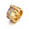 Elegant and Fashionable Stainless Steel Rhinestone Roman Numeral Jewelry Women's Ring