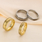 Trendy 18K Gold-Plated Frosted Stainless Steel Couple Rings for Valentine's Day Gifts
