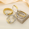 Vintage Personality Cross-Knot 18K Gold-Plated Twisted Stainless Steel Bangle Wholesale