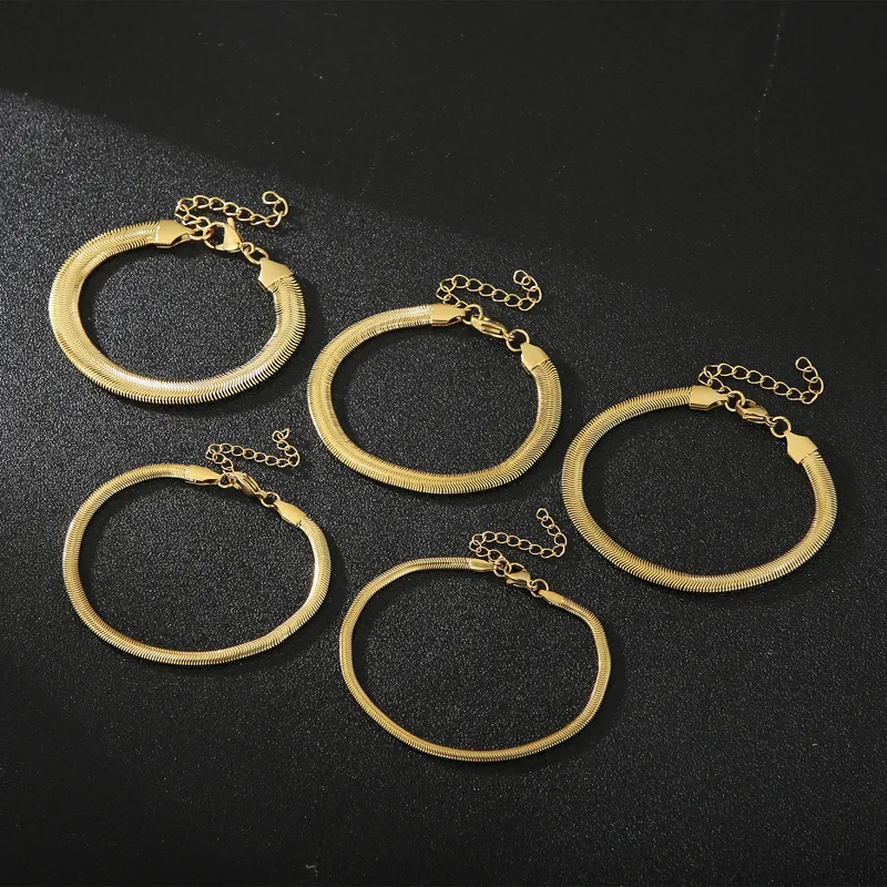 Fashionable New European and American Style, Simple and Personalized, Internet Celebrity Street Style, Snake Bone Chain Stainless Steel Bracelet