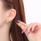 High-End Embossed Stainless Steel Earrings with Gold Accents