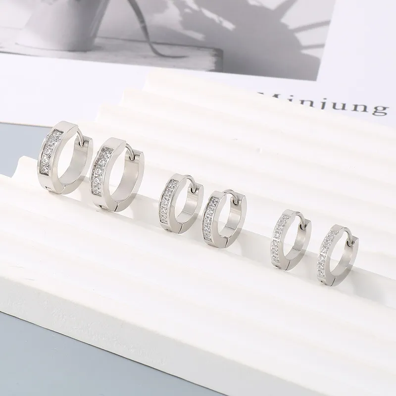 Stainless Steel Jewelry Rhinestone Earrings Suitable for Daily Wear