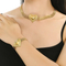 Fashion and High-End Stainless Steel Mesh Heart-Shaped Bracelet&Necklace Set Accessories Wholesale