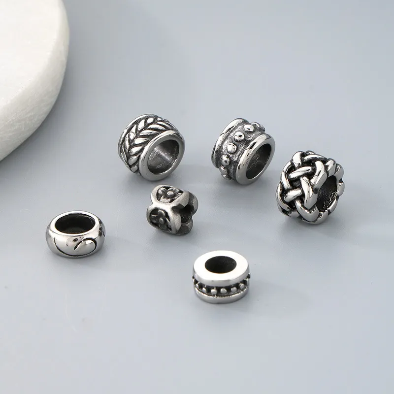 Stainless Steel Fashion Large Hole Cylindrical Positioning Bead Jewelry Accessories Bead