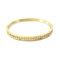Stylish and Minimalist Stainless Steel Zircon Round Buckle Gold Bracelet Bangles