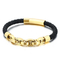 Trendy and Personalized Stainless Steel Cowhide Woven Chain Men's Leather Bracelet