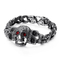 Trendy Domineering Punk Skull Men's Inlaid Zircon Stainless Steel Bracelet