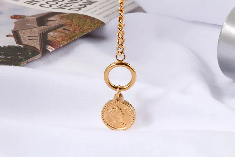 European American Queen Coin Necklace Personalized Fashionable Gold Clavicle Chain Women Wholesale