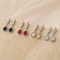 Stainless Steel Jewelry Droplet Shaped Diamond Inlaid Shell Bead Earrings