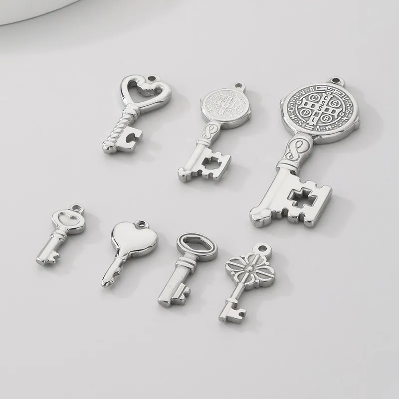 Stainless Steel Charm Accessories Fashion Trendy Retro Key Pendant Pendant