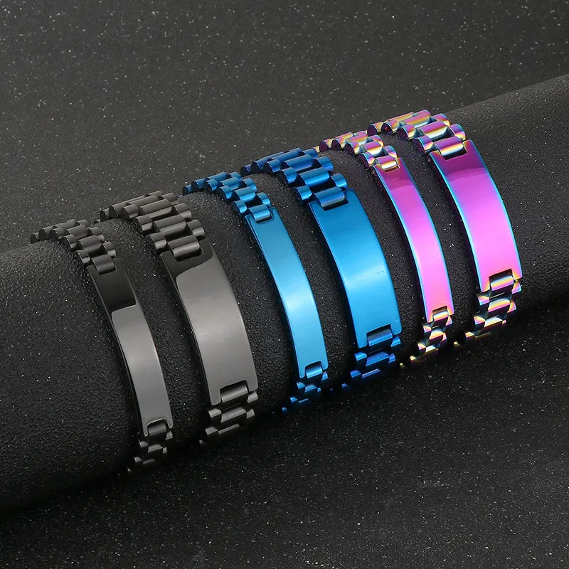 Stylish Adjustable Stainless Steel Couple Wide Watches Bracelets Bangles