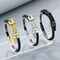 Punk Style Personalized Stainless Steel Nail Head Domineering Men's Leather Bracelet Wholesale