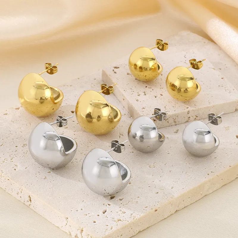 Modern Cool Semi-Hollow Spherical Earrings Perfect for Everyday Wear