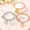 Ins Ot Clasp Heart Bracelet O-Chain Letter Peach Heart Stainless Steel Jewelry Set