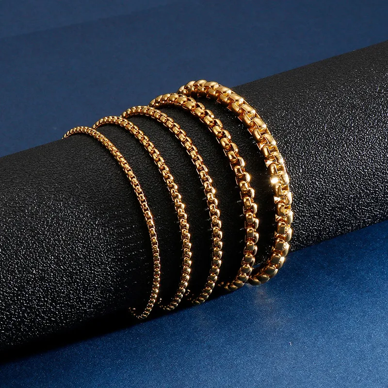 Electroplated Gold Square Pearl Shape Stainless Steel Bracelet