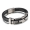 European and American Style Stainless Steel Chain Splicing Leather Jewelry Men's Bracelet