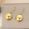 Stainless Steel Hemispherical Hollow Simple and Elegant Light Luxury Earrings