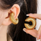 Fashionable and Atmospheric Stainless Steel Hollow C-Shaped Temperament Women's Earrings Wholesale Jewelry