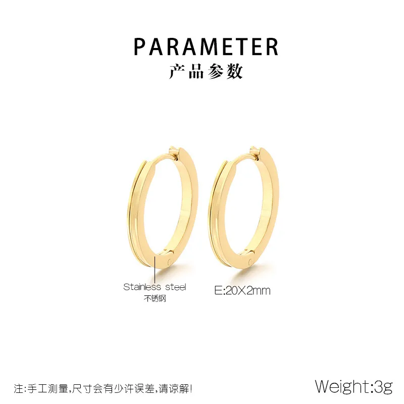 Classic Curved Small Hoop Huggie Earrings 18K Gold Plated Minimalist Stainless Steel Earrings