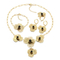 Retro Hollow Floral Core Flower Jewelry Set Tassel Stainless Steel 4-Piece Jewelry Set