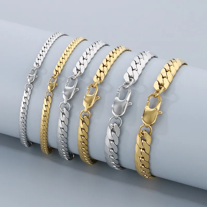 Stainless Steel Chain Bracelet Necklace Jewelry Set Suitable for Daily Wear