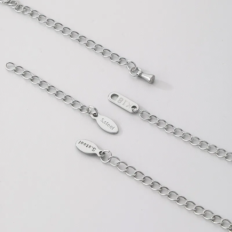 Stainless Steel Extension Chain Tail Chain Open Ring Lobster Clasp Bracelet Necklace DIY Jewelry Accessories