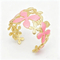 Exaggerated Women's Flower Style Stainless Steel Drip Oil Opening Bangle