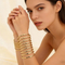 Stainless Steel 304 Patterned Diamond Bangles with Multiple Layers of Plain Circles for Women