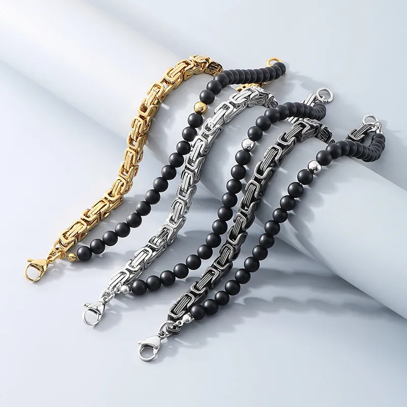 Handmade DIY Double-Layer Bracelet Punk Fashion Stainless Steel Men's Bracelet Accessories
