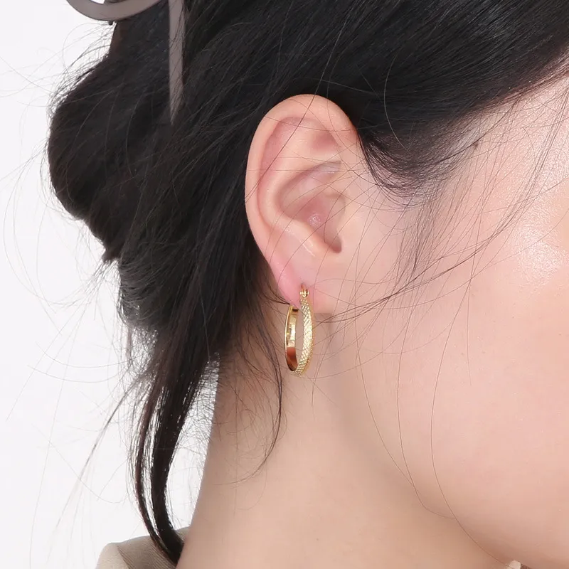 Fashion Stainless Steel Multi Specification Round Girl Temperament Earrings Jewelry Wholesale