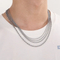 Minimalist Style Trendy Thick and Thin Clavicle Chain Accessories, Rock and Hip-Hop Steel Color Stainless Steel Fried Dough Twists Necklace for Men and Women