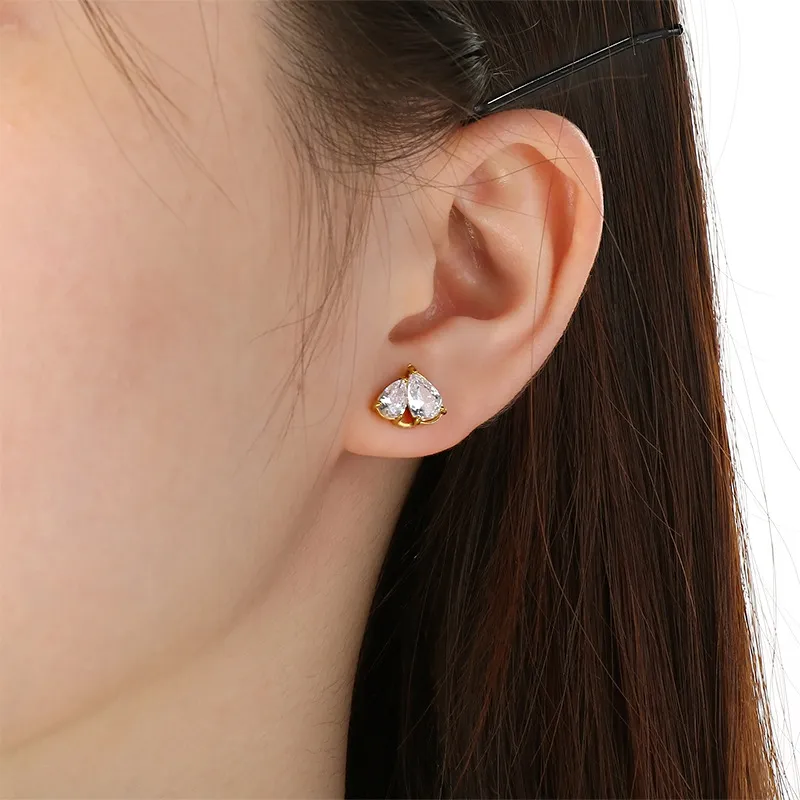 Stainless Steel Strawberry Cherry Shaped Earrings Suitable for Daily Wear as Women's Jewelry